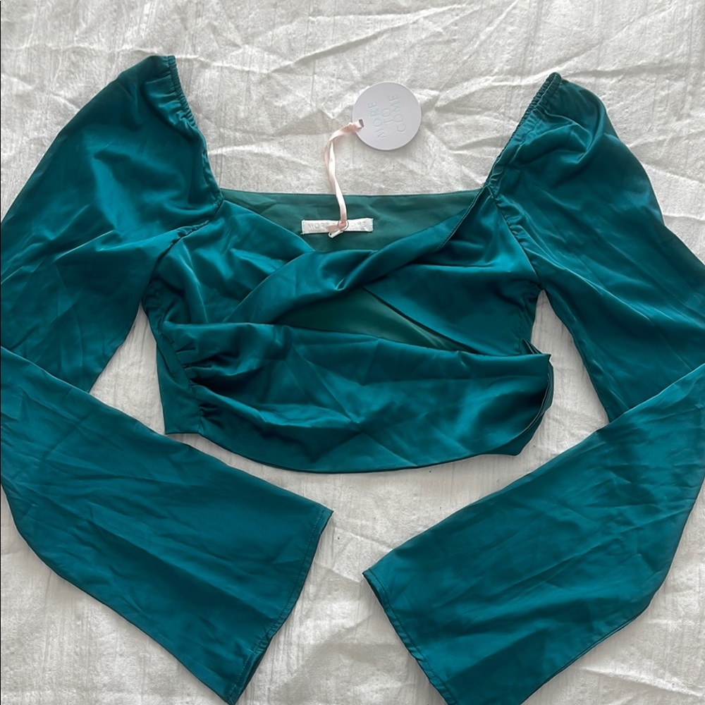 Stylish Teal Long Sleeve Top
